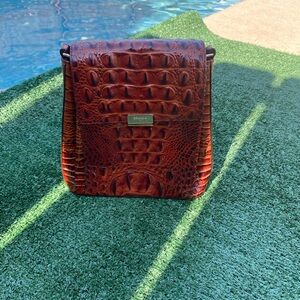 Brahmin Crocodile Embossed Leather Crossbody Bag